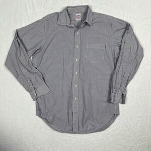 Brooks Brothers Button Down Shirt Men's Size 15 - 4 Gray Striped Long Sleeve‎